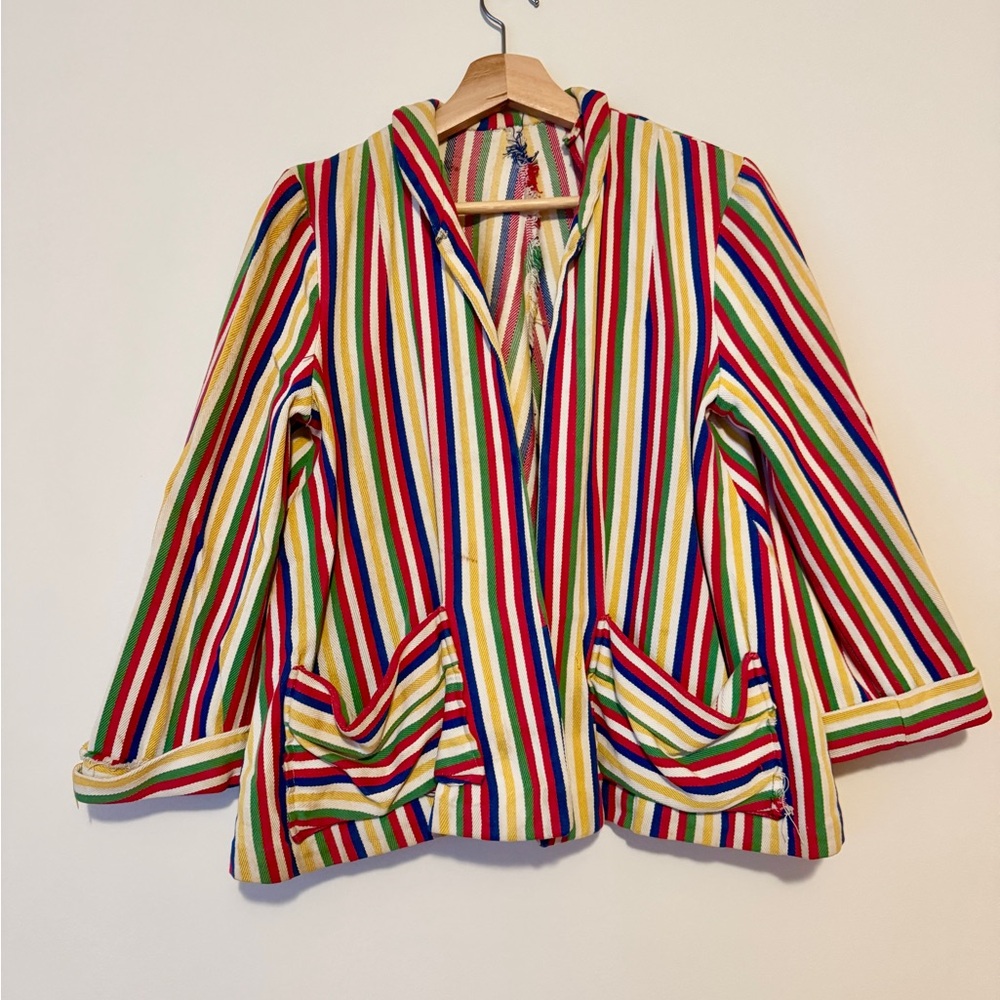 1940s Striped Swing Jacket
